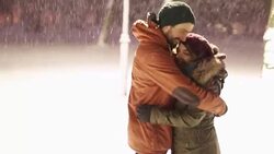 Romance on the snow Stock Footage