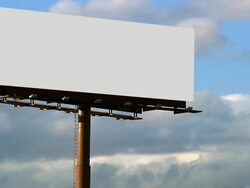 Blank Billboard With Cloud Background Close Up 1080p24 Stock Footage