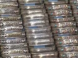 Nepalese handcrafted jewellery Stock Footage