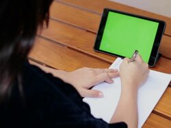 Chroma key in tablet Stock Footage