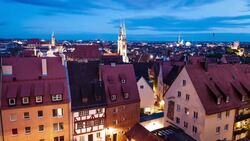 Nuremberg by night Stock Footage