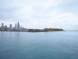 Time lapse Chicago, USA over lake Michigan Stock Footage