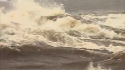 Medium shot of fast flowing water on Congo river Stock Footage