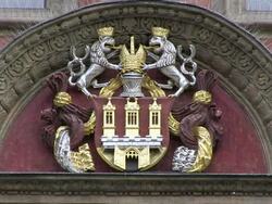 MS View of Coat of Arms / Prague, Hlavni mesto Praha, Czech Republic Stock Footage