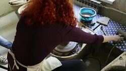Woman Working Potters Stock Footage