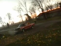 MS POV Dramatic shot with leaves blowing by as tornado passes just to south / Woodward, Iowa, United States Stock Footage