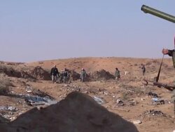 SA7 anti-aircraft missiles in Syria Stock Footage