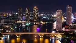 Night bridge in the bangkok Stock Footage