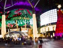 Orchard Road lighted up for Christmas Stock Footage