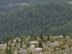 Old Military Emplacement in the Dolomites TILT UP Stock Footage