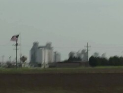 Passing grain store, driving, prairie, MS, USA Stock Footage