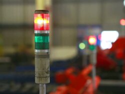 HD:Warning light on a processing machine . Stock Footage