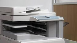 Printing a security text document on printer machine Stock Footage