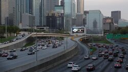 Interstate I-85 leading into Downtown Atlanta, Georgia, United States of America Stock Footage