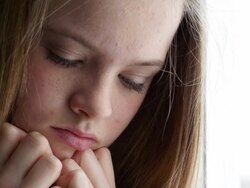 Sad teenager girl Stock Footage