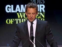 SPEECH - Seth Meyers introduces Malala Yousafzai, and Hillary Rodham Clinton at Glamour Magazine's 23rd Annual Women Of The Year Awards Event at the Carnegie Hall Stock Footage