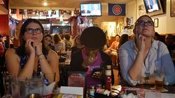Debate viewers in Indiana react while watching on TV as Donald Trump and Hillary Clinton debate for the third and last time Stock Footage