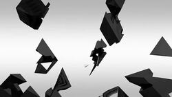 black reflective pyramid breacking Stock Footage