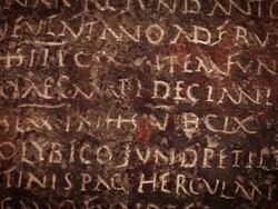 Ancient Roman Latin Script Dezooming Stock Footage