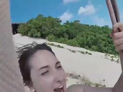 Zipline girl vacation summer Stock Footage