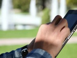 Using Tablet Stock Footage