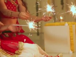 Family celebrating diwali festival Stock Footage