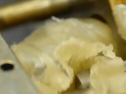 open and remove plastic compound out twin blade Stock Footage