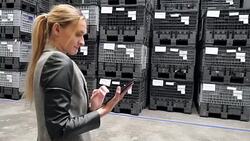 Checking the deliveries in warehouse Stock Footage