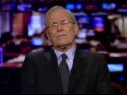 Donald Rumsfeld grab on George W Bush News Clip
