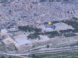 Aerial The Temple Mount in Jerusalem, Israel Stock Footage