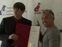 Cesar Millan and John Howe at the North Shore Animal League Pet Adoptathon Weekend 2010 with Cesar Millan at Port Washington NY. (Footage by WireImage Video/GettyImages) Stock Footage