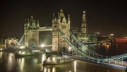London Tower Bridge Time Lapse Night Stock Footage