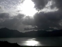 River landscape with moving clouds Stock Footage