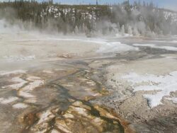 WS View of Geothermal field / Yellowstone National Park, Wyoming, United  Stock Footage