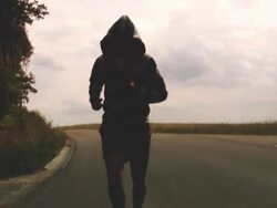 stylized shoot of a runner HD720 Stock Footage