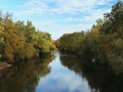 WS T/L View of river in summer, autumn and winter / Farmington, Connecticut, USA Stock Footage