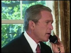 WRAP: Bush phones Giuliani and becomes tearful during questions. News Clip