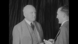 Two people in US speaking about kidnapping of child of Charles Lindbergh News Clip