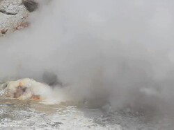 yellowstone steam vent geyser Stock Footage