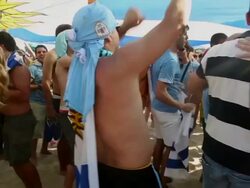 FIFA 2014 World Cup Fan Fest: Uruguay v Italy Stock Footage