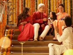 Family enjoying in diwali festival Stock Footage