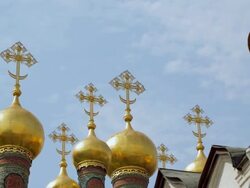Time laspe Top spires Top of the Faceted Palace in the Kremlin Stock Footage