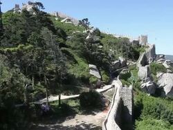 Sintra, Castle of the Moors (Castelo dos Mouros), view of the inner walls, Sintra  Stock Footage