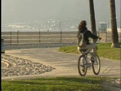 Los Angeles: Venice Beach Bike Path Stock Footage