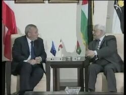 Abbas meets Gusenbauer, condemns rocket attacks News Clip