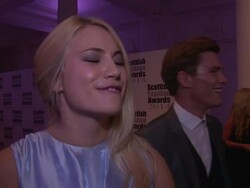 INTERVIEW - Pixie Lott on Strictly Come Dancing and privacy issues at the Scottish Fashion Awards 2014 on 1st September 2014 in London, England. Stock Footage