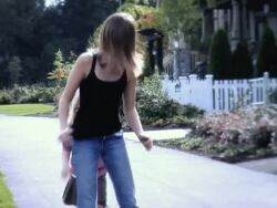 WS TD Girls playing hopscotch on sidewalk / Langley, British Columbia, Canada.  Stock Footage
