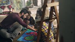 Family painting Stock Footage