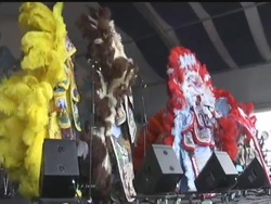 While thousands flock to New Orleans for Mardi Gras, few know about the Mardi Gras Indian tradition. The Mardi Gras Indians paraded through the New Orleans Jazz Fest last weekend. News Clip