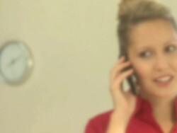 Businesswoman using cell phone, Cape Town South Africa Stock Footage